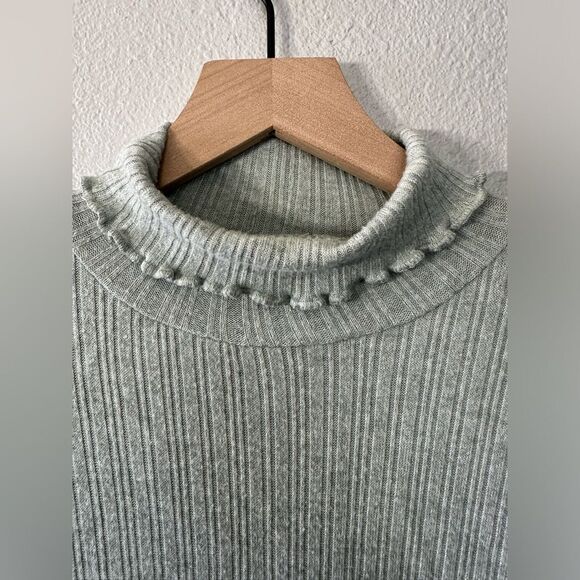 MADEWELL Ribbed Long-Sleeve Turtleneck Crop Top Size L - Picture 3 of 10